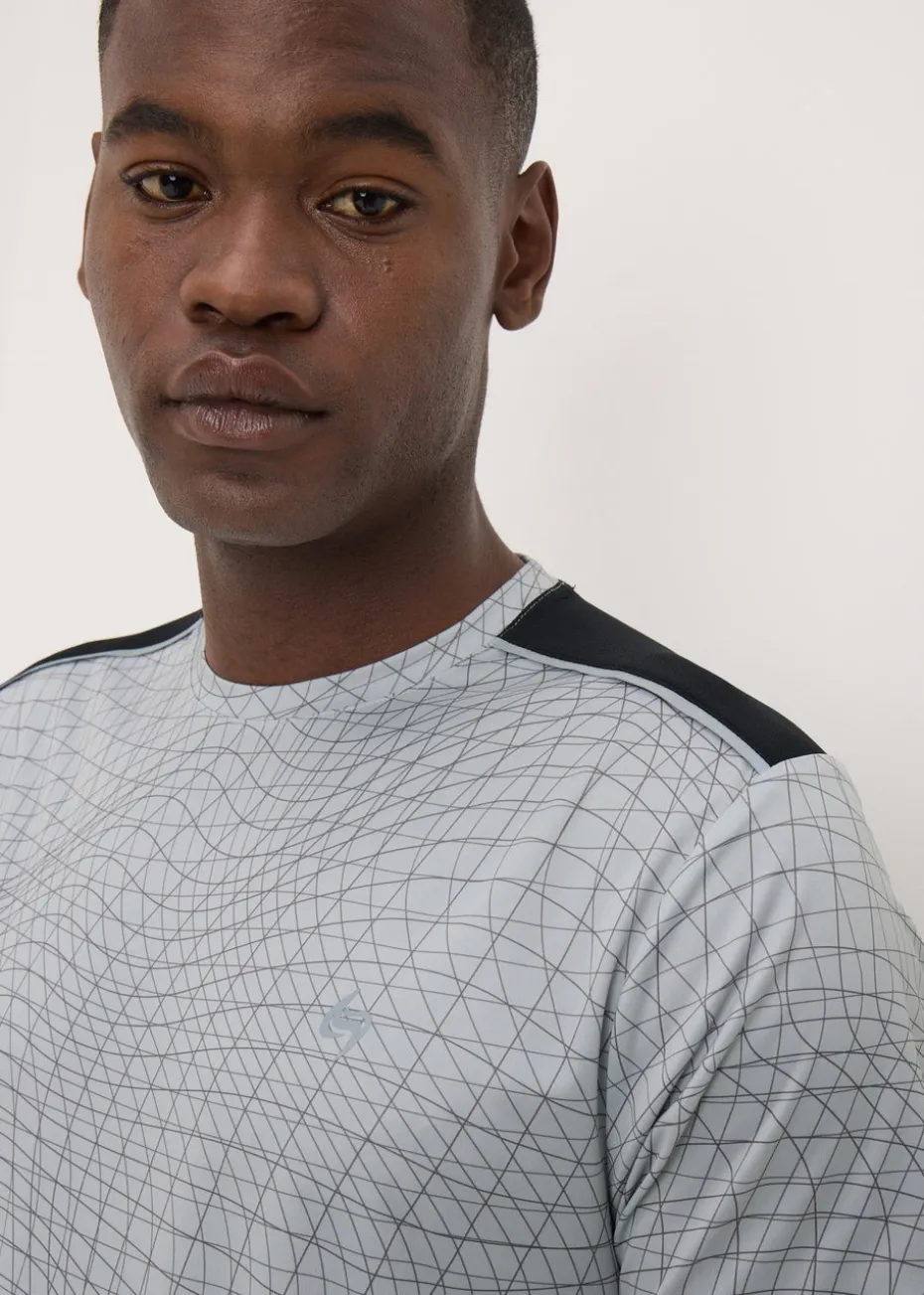 Souluxe Grey Wavy Line T-Shirt
