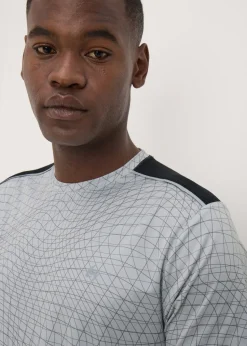 Souluxe Grey Wavy Line T-Shirt