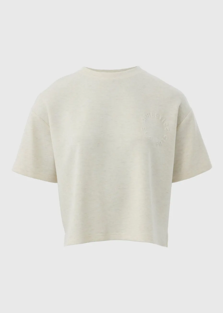 Souluxe Oatmeal Embossed Co Ord T-Shirt