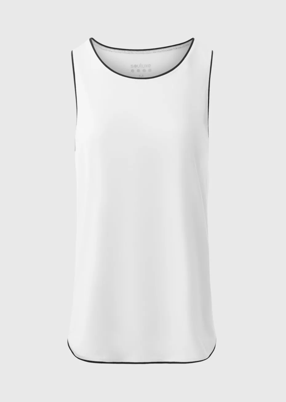 Souluxe White Piped Vest