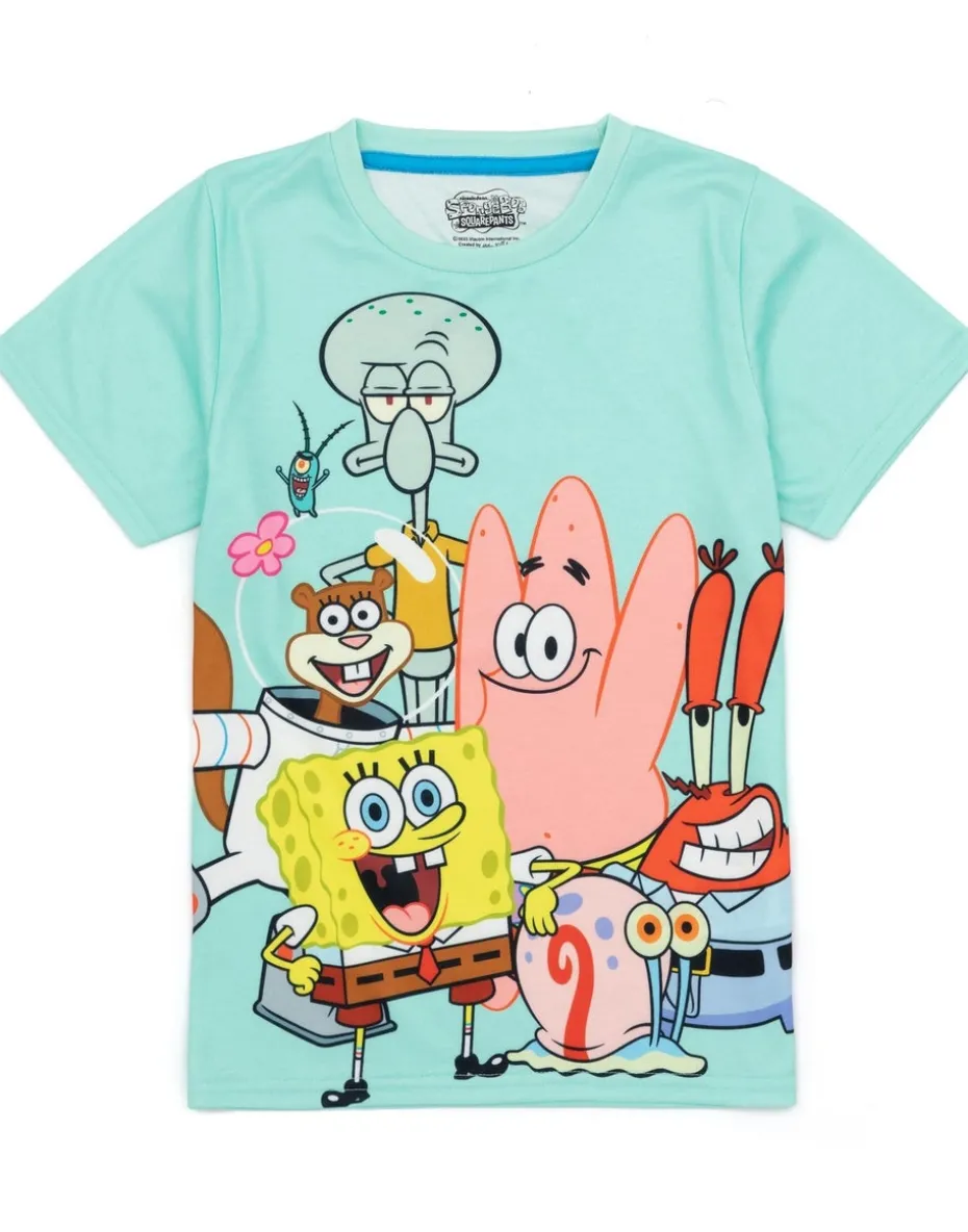 SpongeBob Characters Kids Multi Coloured Blue Shortie Pyjamas (3-14 Years)