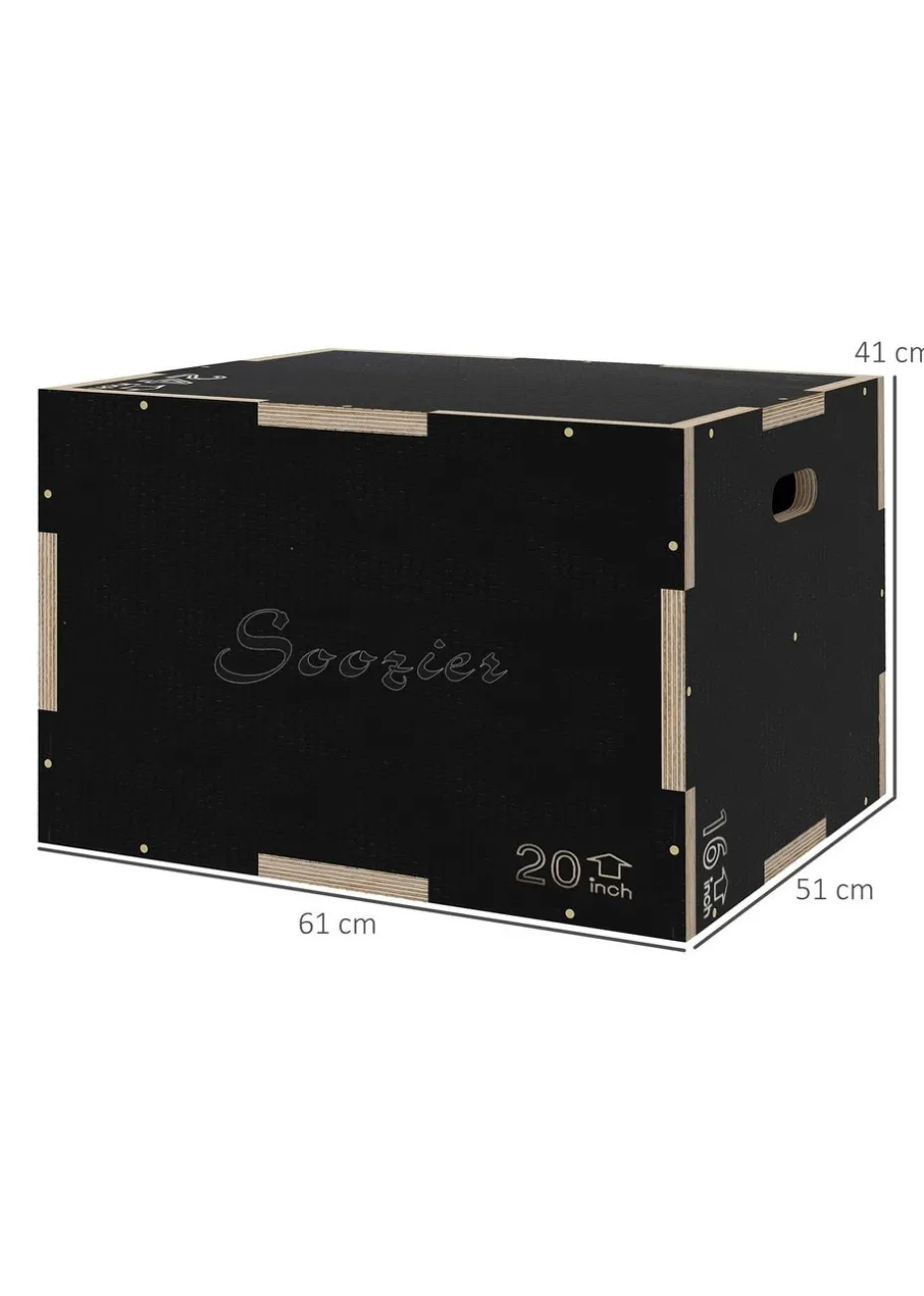SPORTNOW Pylometric Jump Box Wooden Pylo Box for Home Gym