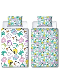 Squishmallows White Happy Brushed Microfiber Duvet Cover Set