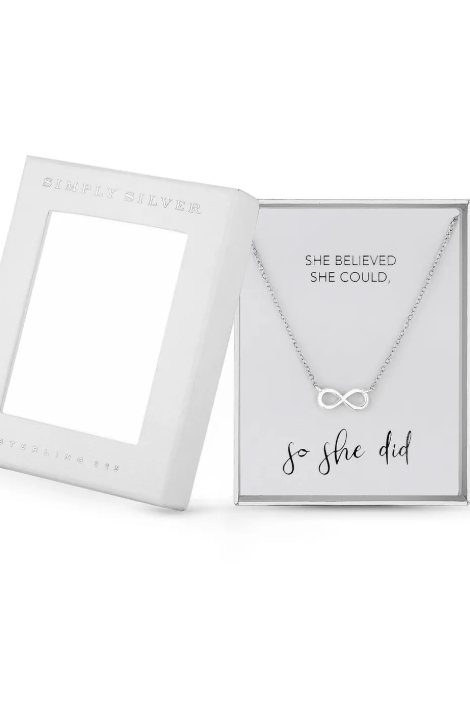 Sterling Silver 925 Silver Infinity Short Pendant Necklace