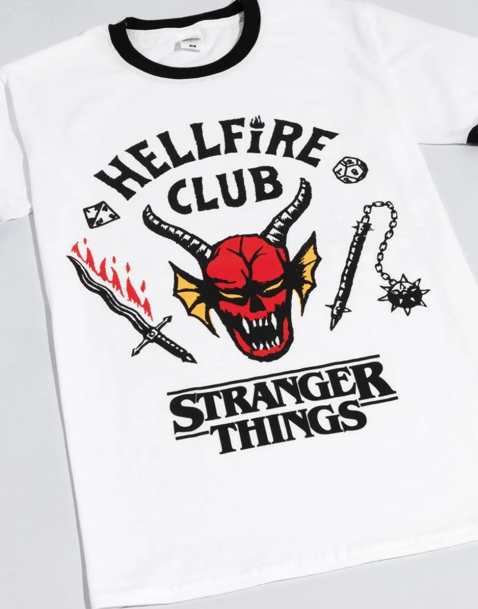 Stranger Things Mens White Hellfire Club Logo T-Shirt