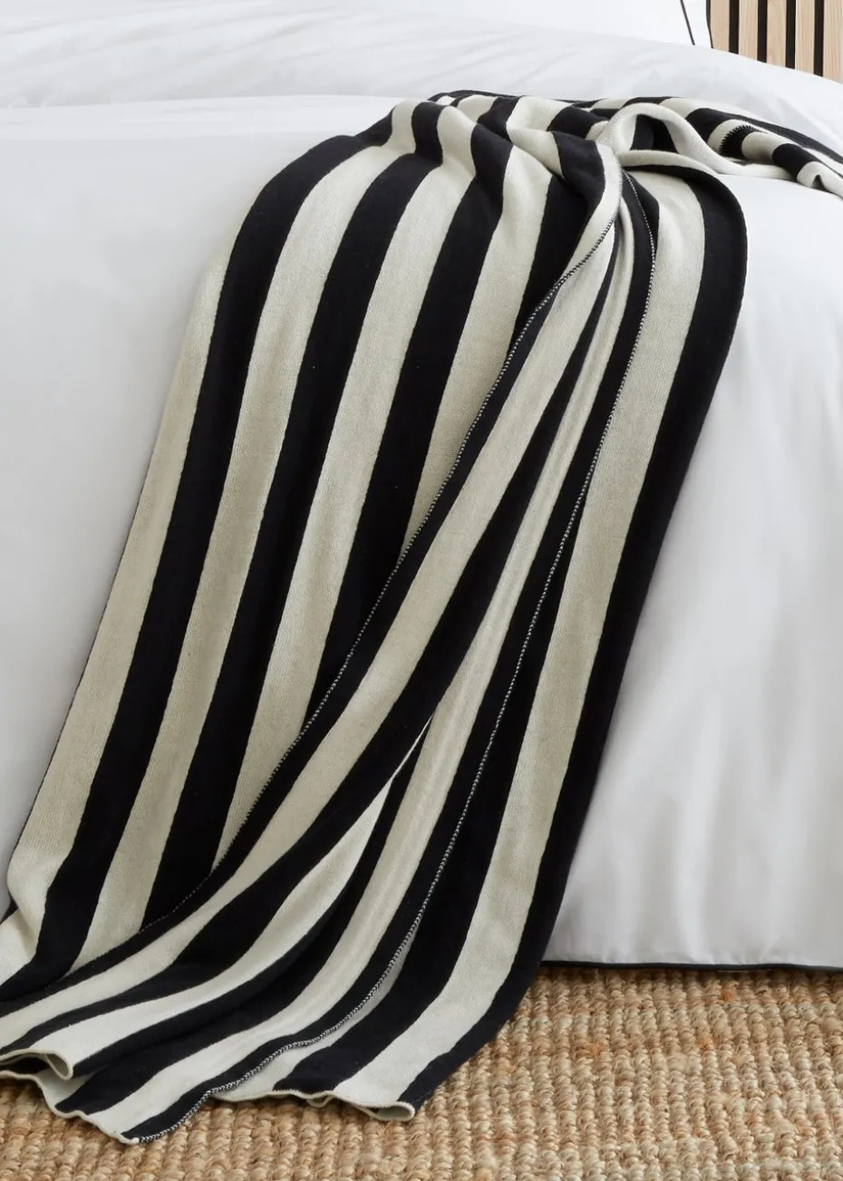 Style Sisters Knitted Stripe Cotton Throw (150x180cm)
