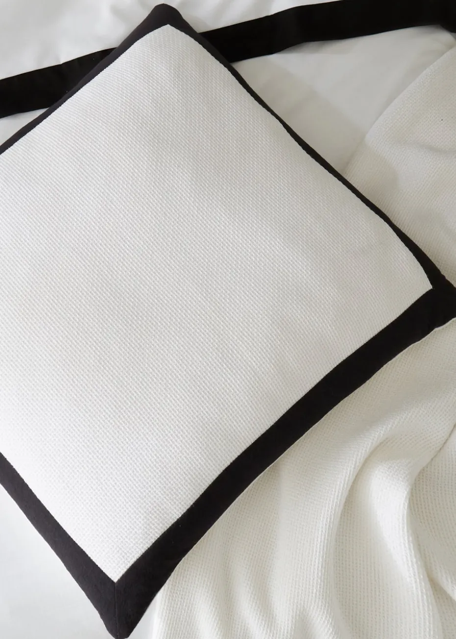 Style Sisters Monochrome Waffle Cotton Cushion (55x55cm)