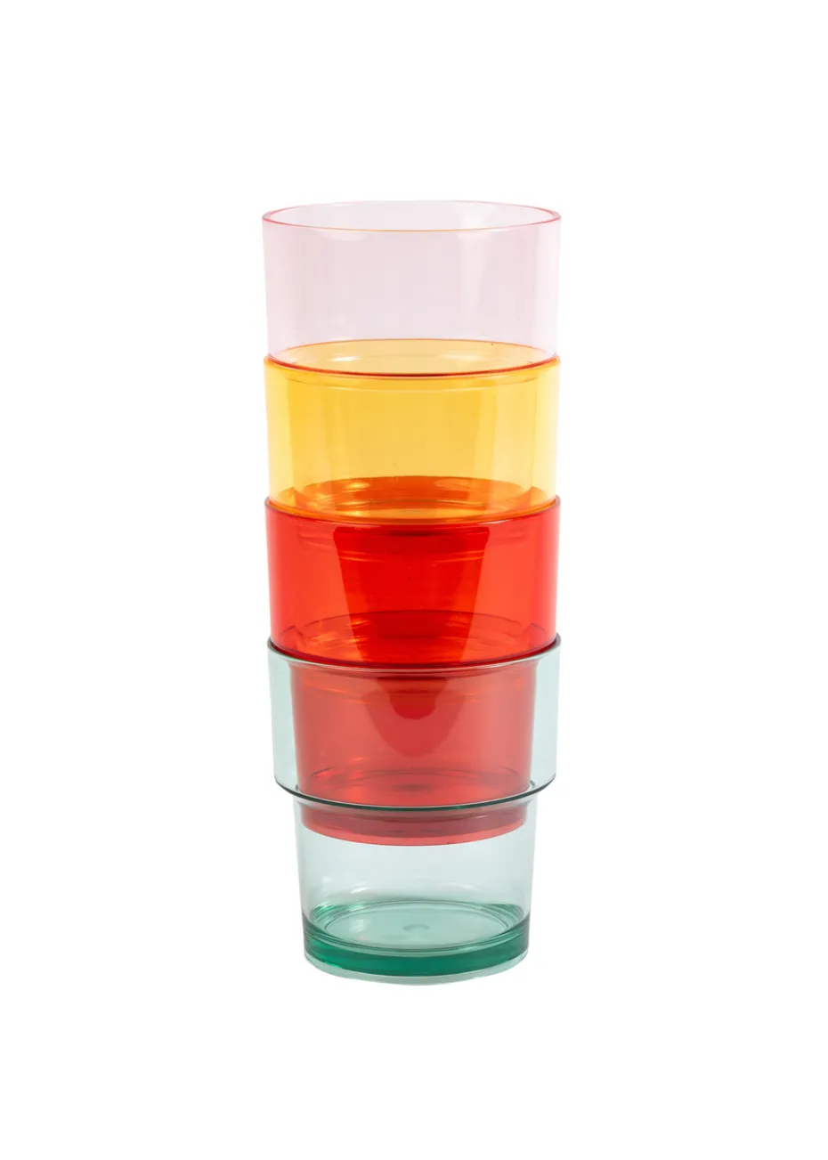 Summerhouse by Navigate Strawberries & Cream Stacking Tumbler (Set of 4)
