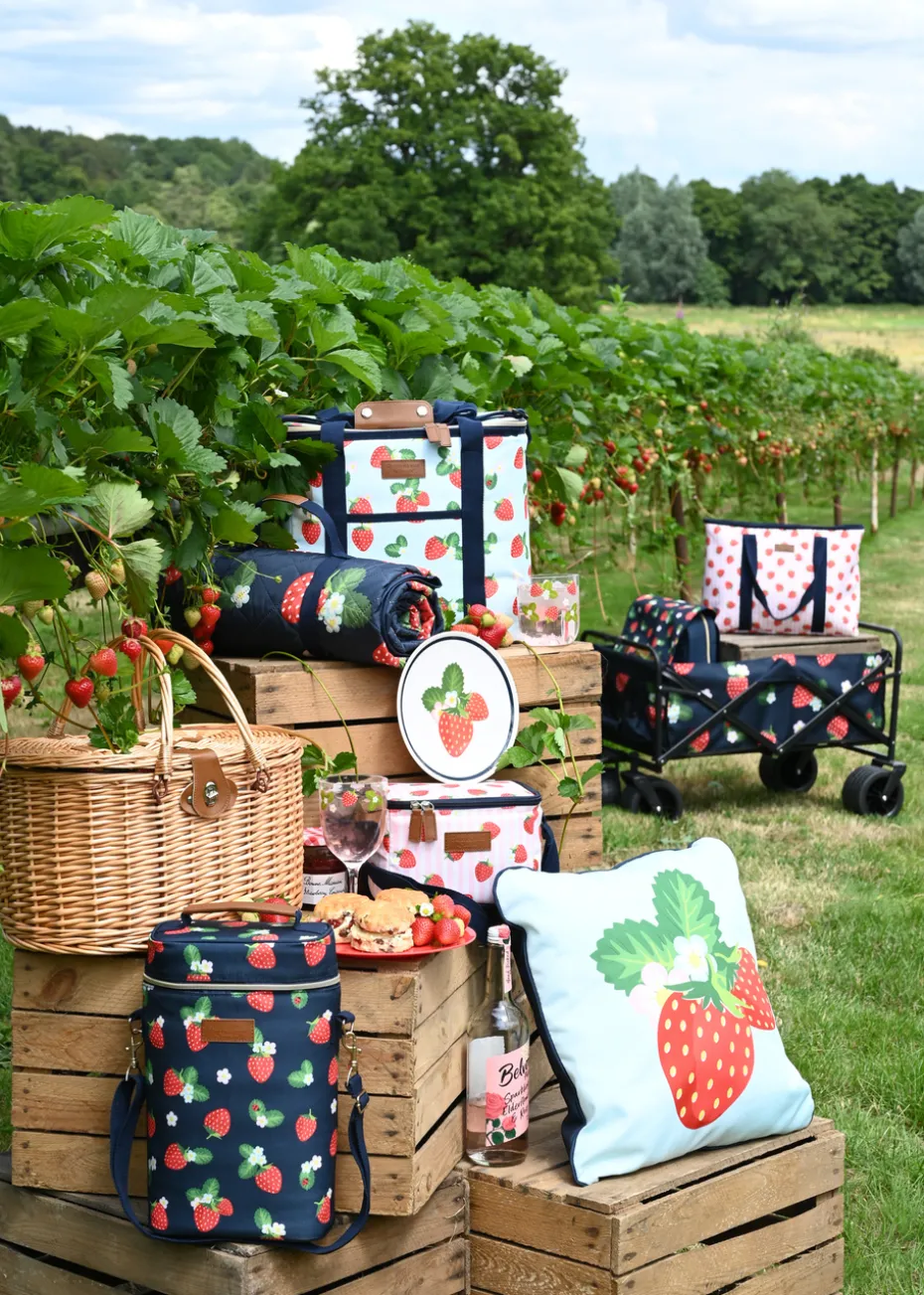 Summerhouse by Navigate Strawberries & Cream Quilted Picnic Blanket