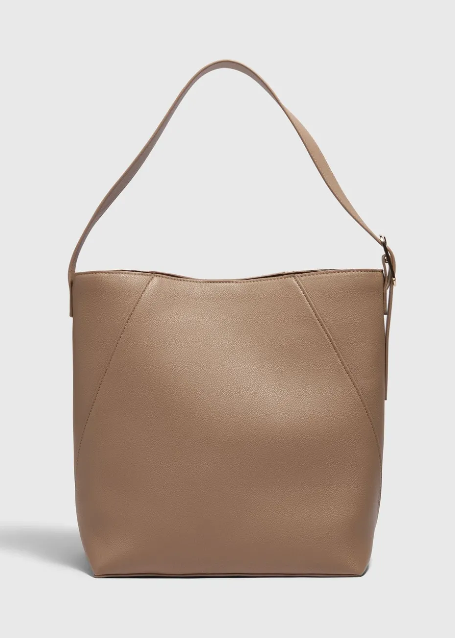 Tan Bucket Tote Bag