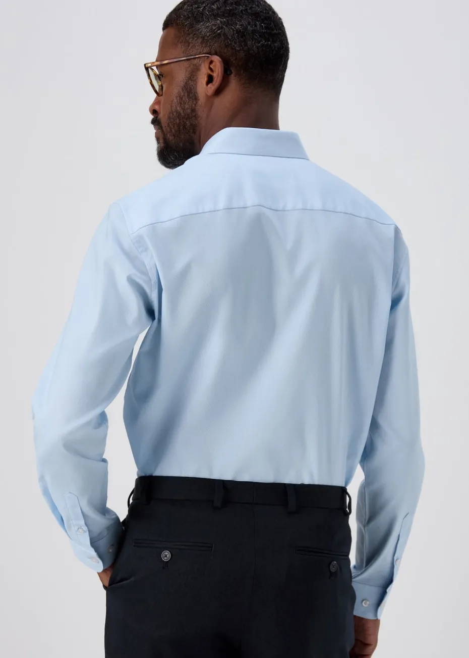 Taylor & Wright Blue Textured Regular Fit Shirt