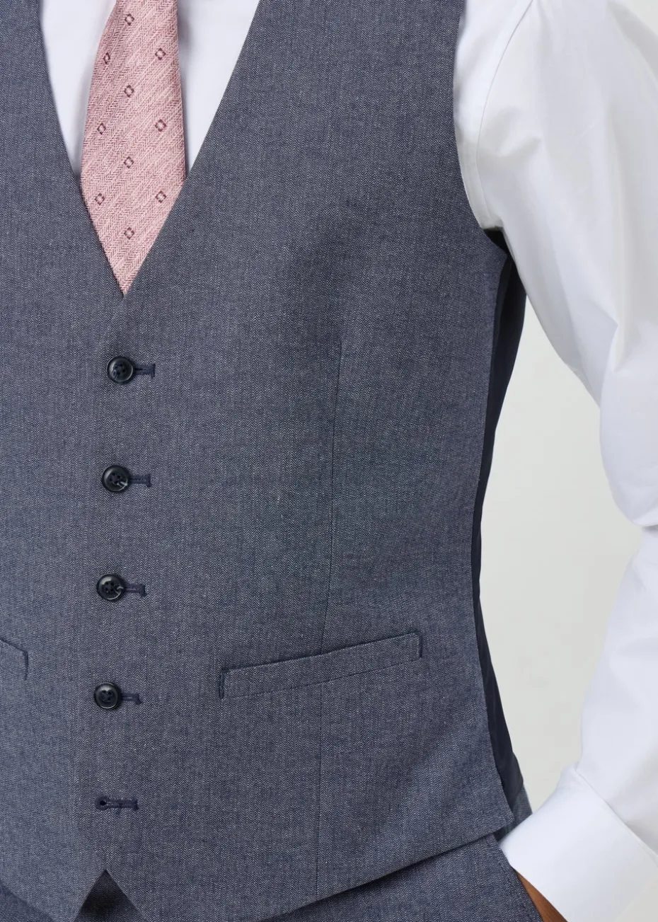 Taylor & Wright Carlo Italian Blue Denim Tailored Waistcoat