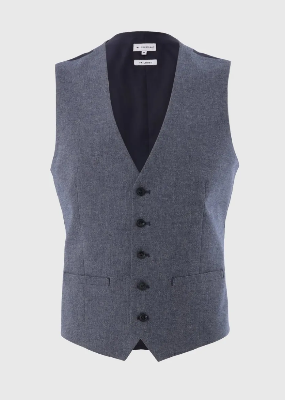 Taylor & Wright Carlo Italian Blue Denim Tailored Waistcoat