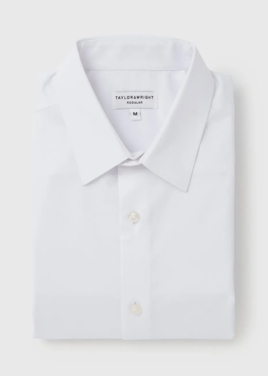 Taylor & Wright White Textured Regular Fit Shirt