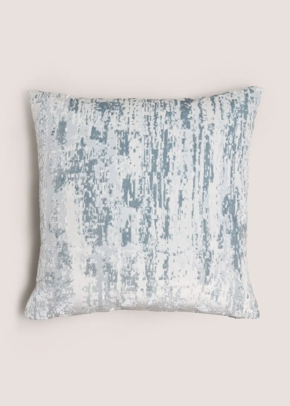 Teal Mottled Stripe Cushion