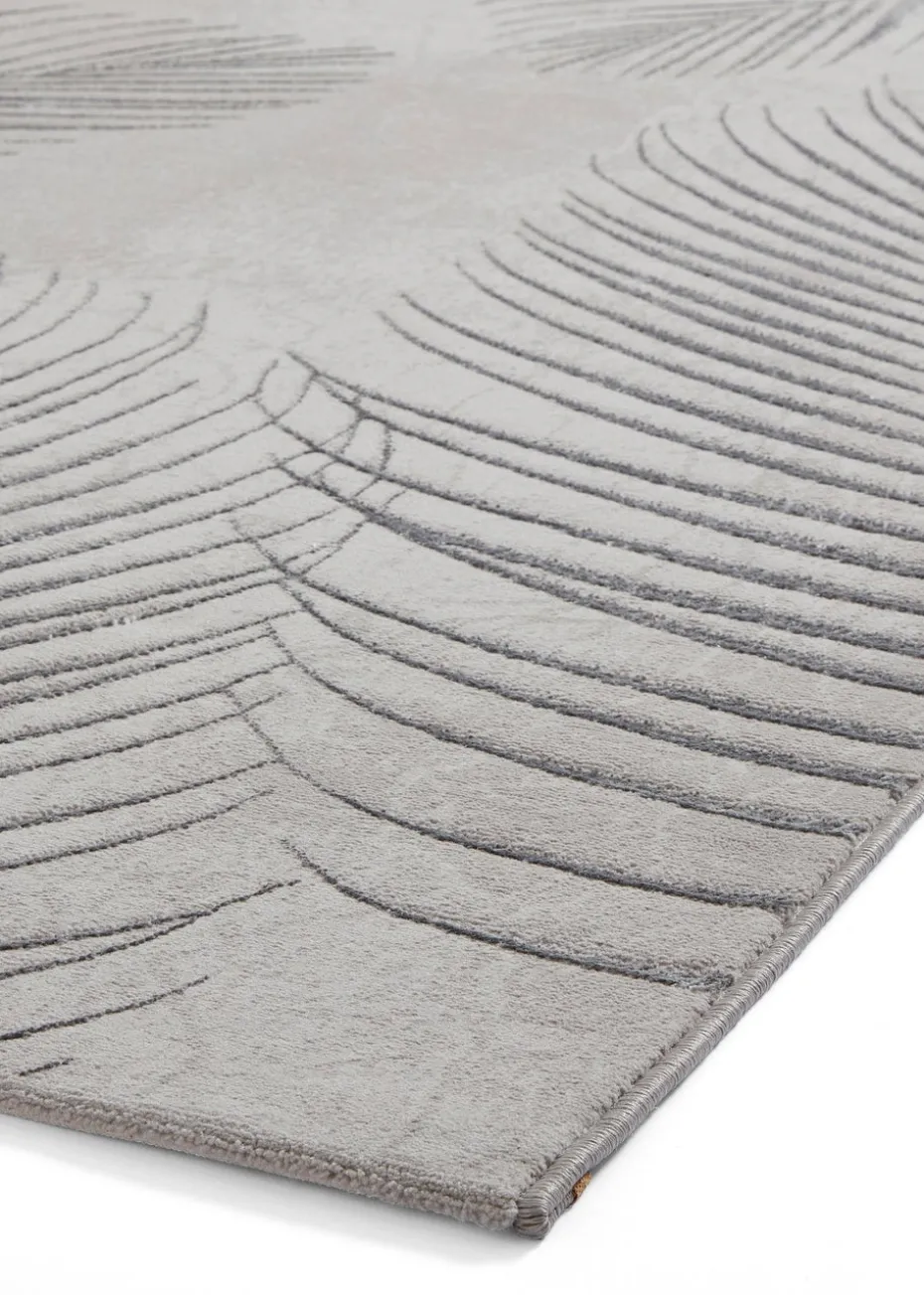 Think Rugs Creation Grey Botanical Rug