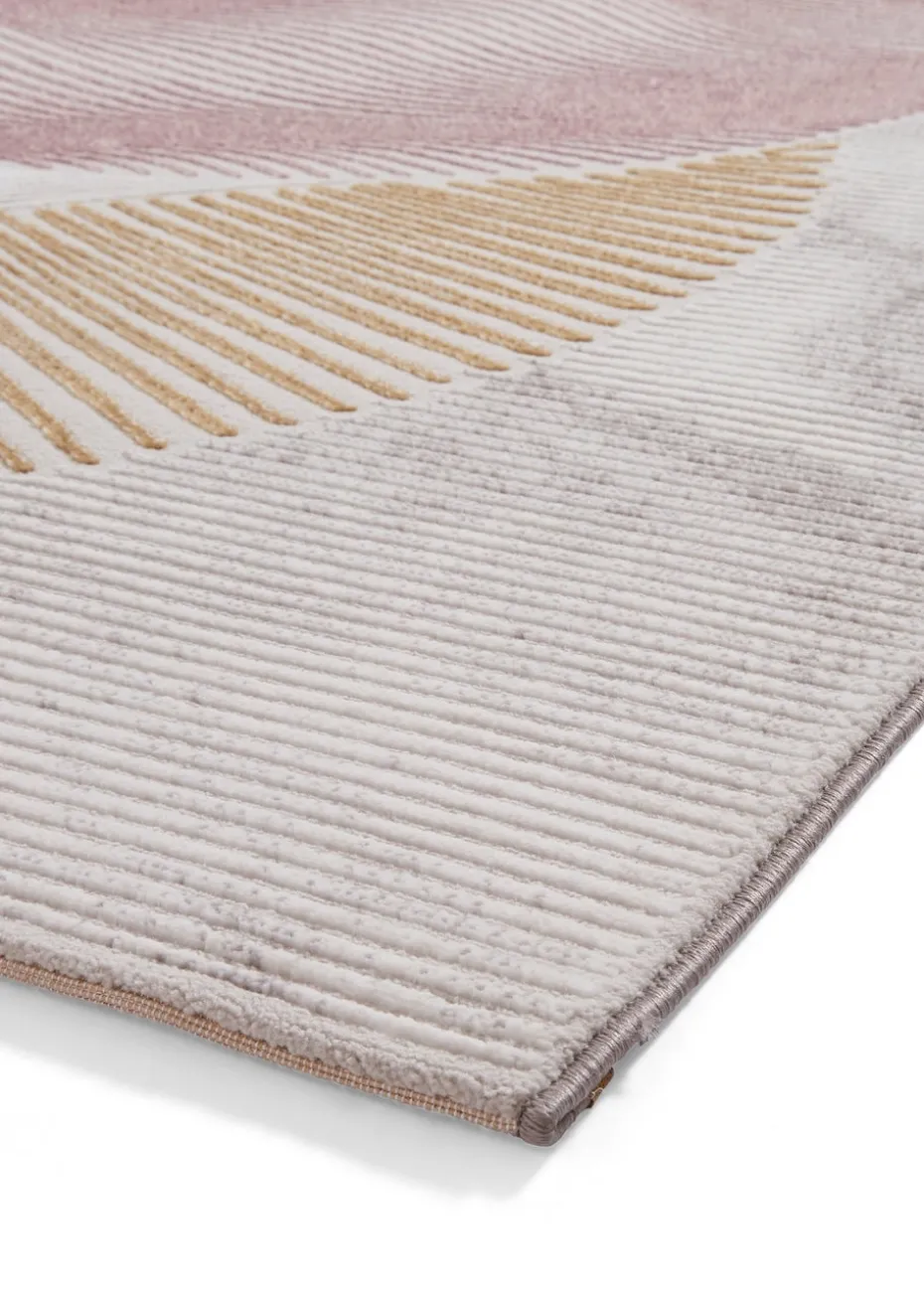Think Rugs Creation Pink/Blue Modern Geometric Rug