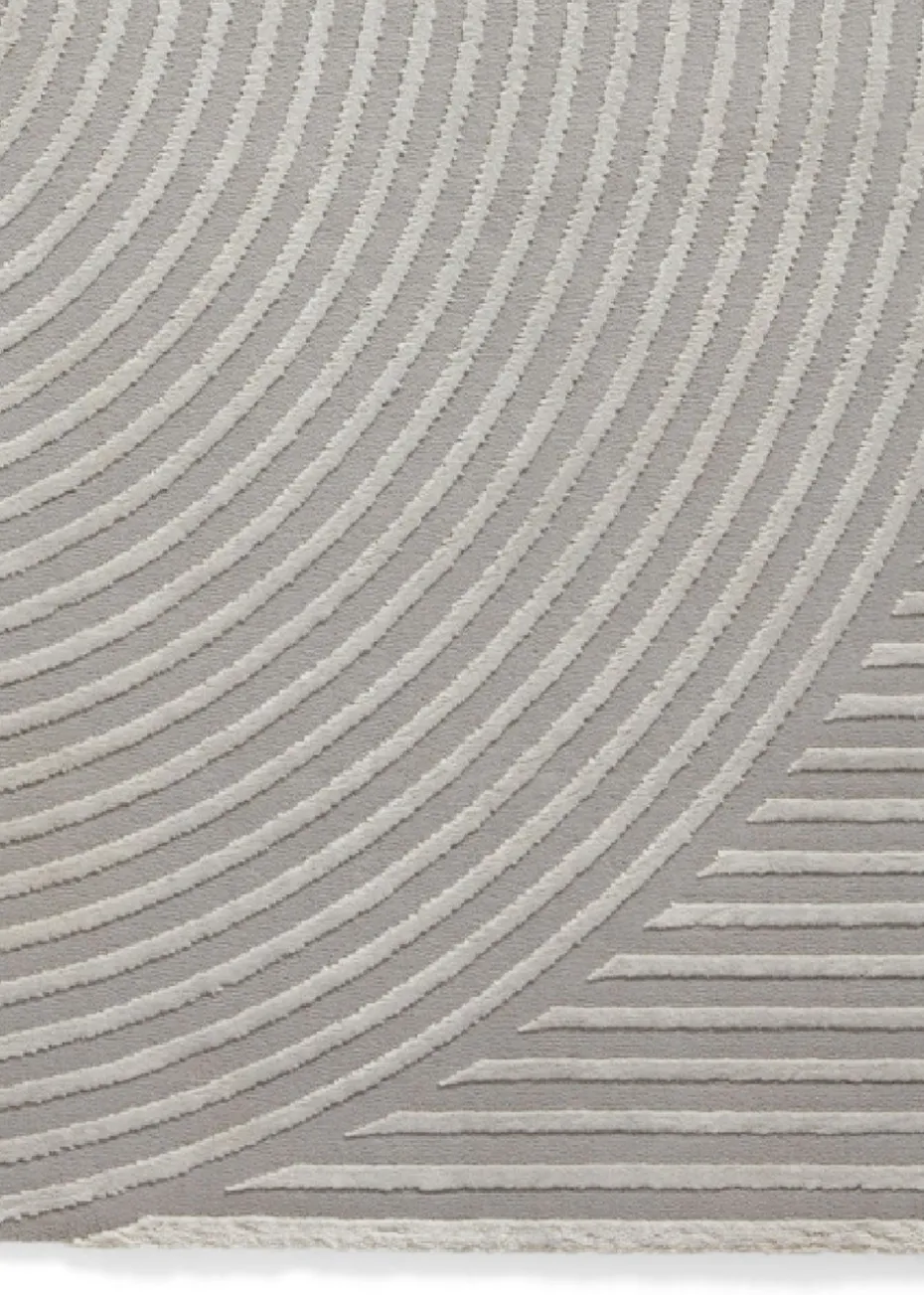 Think Rugs Flores Grey Modern Rectangle Rug