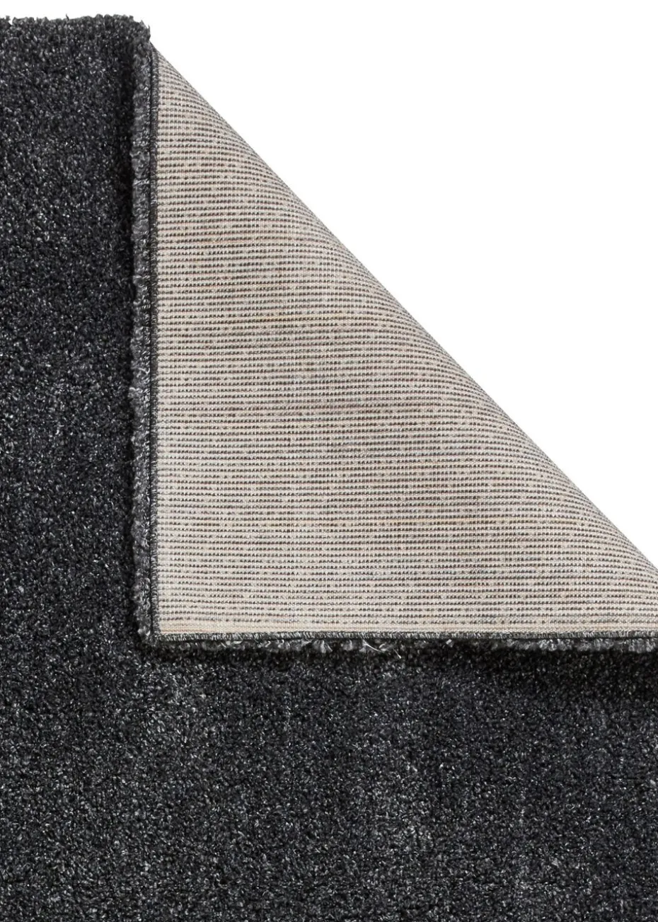 Think Rugs Sierra Dark Grey Plain Shaggy Rectangle Rug