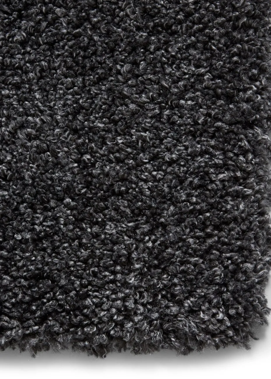 Think Rugs Sierra Dark Grey Plain Shaggy Rectangle Rug