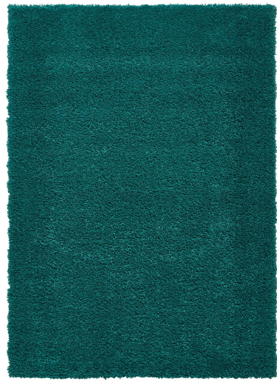 Think Rugs Sierra Jewel Green Plain Shaggy Rectangle Rug