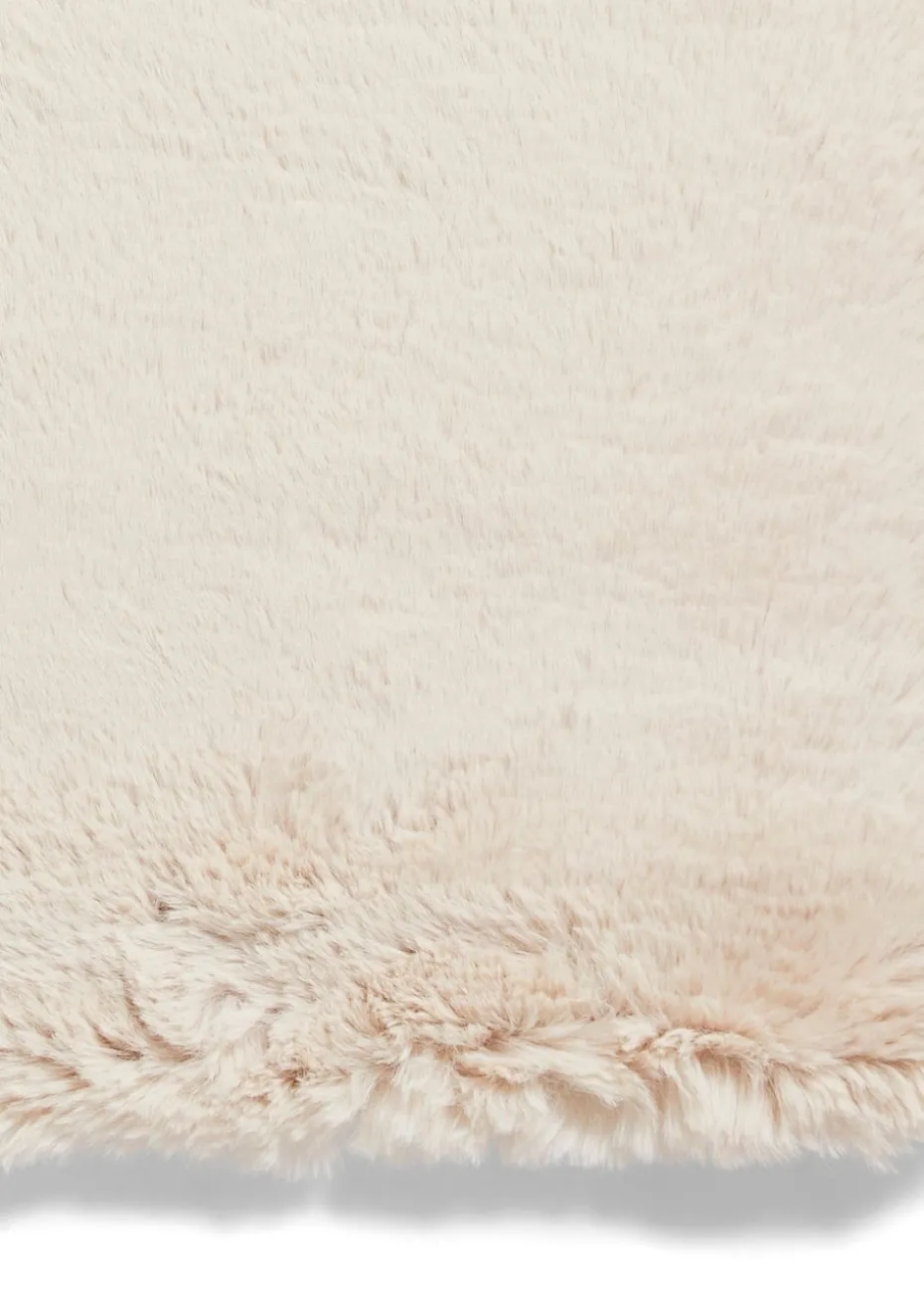 Think Rugs Super Teddy Beige Plain Shaggy Rectangle Rug