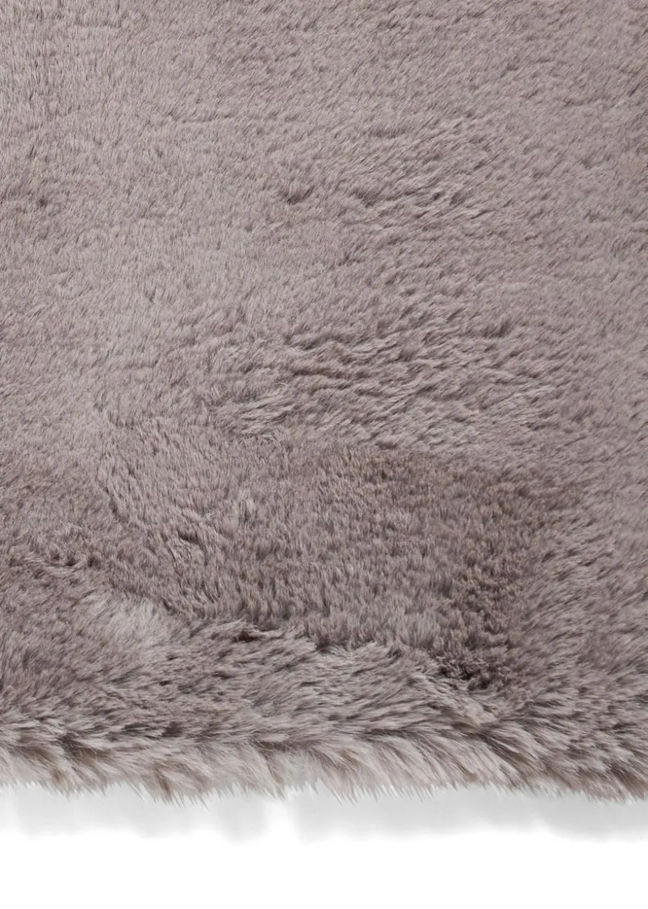 Think Rugs Super Teddy Grey Plain Shaggy Rectangle Rug