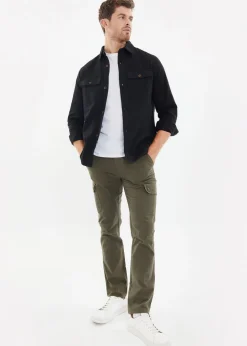 Threadbare Black Lightweight Cotton Shacket