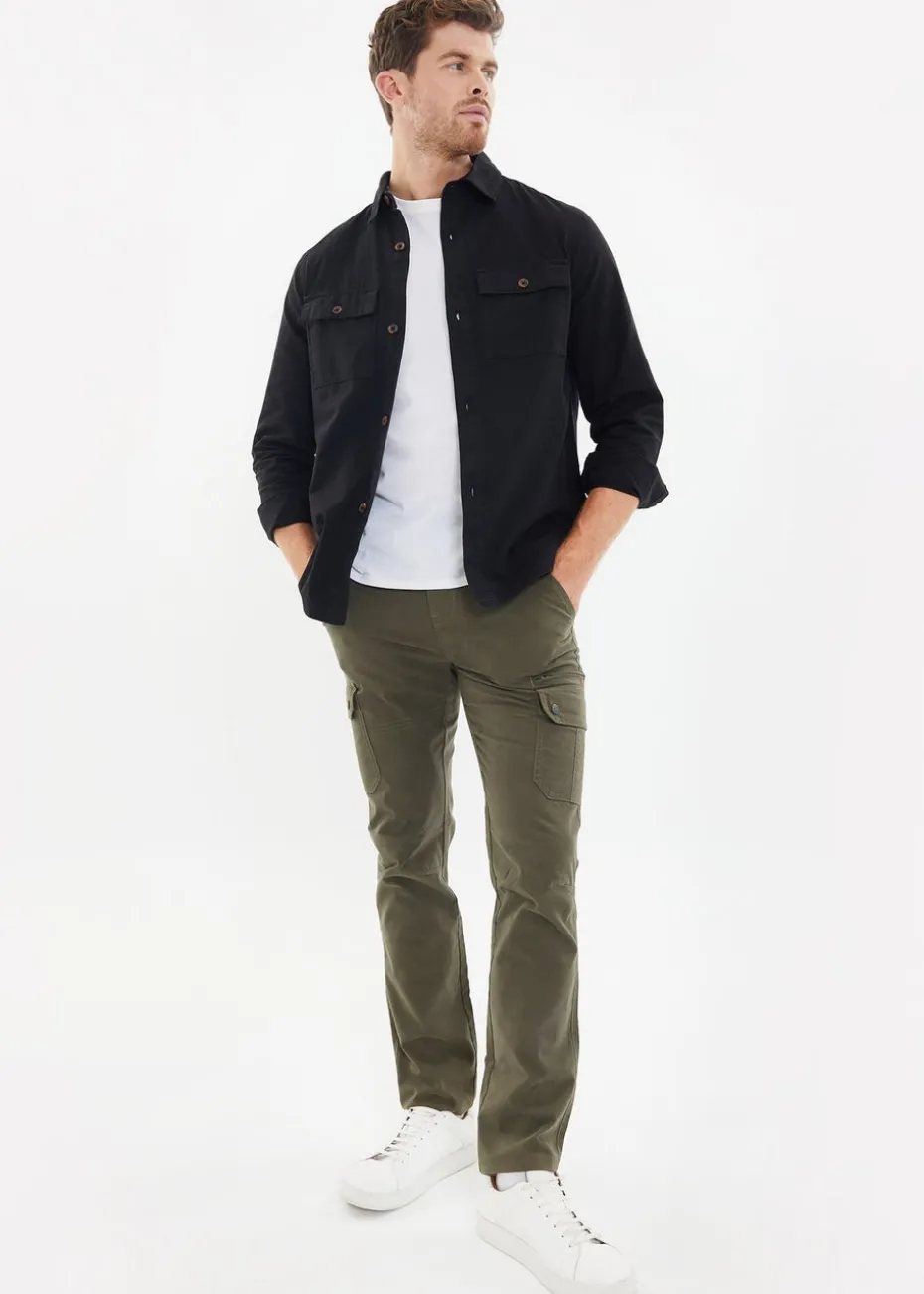 Threadbare Black Lightweight Cotton Shacket