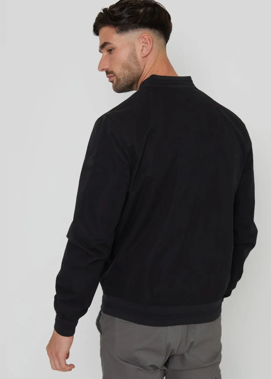 Threadbare Black Showerproof Classic Bomber Jacket