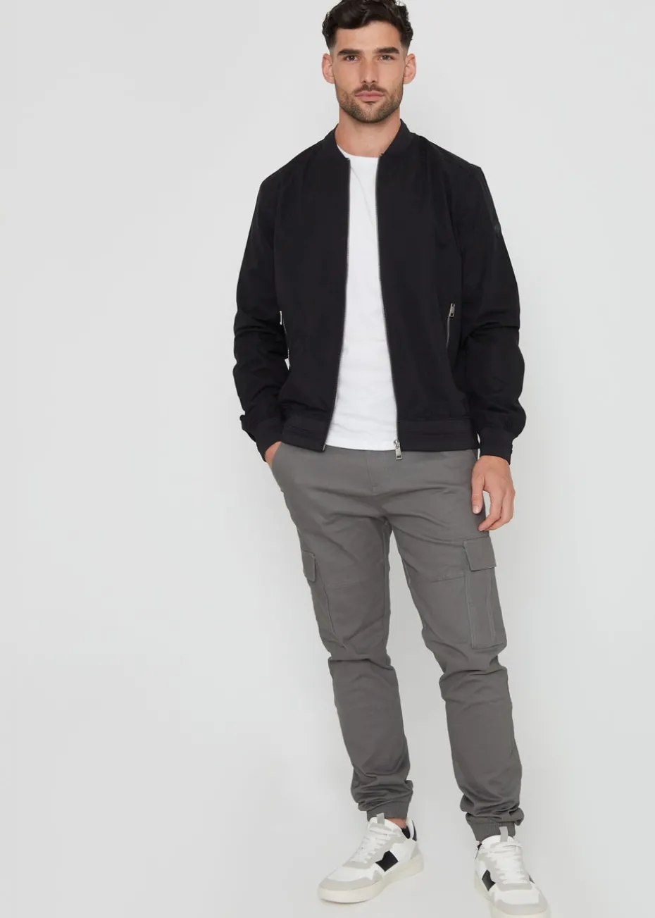 Threadbare Black Showerproof Classic Bomber Jacket