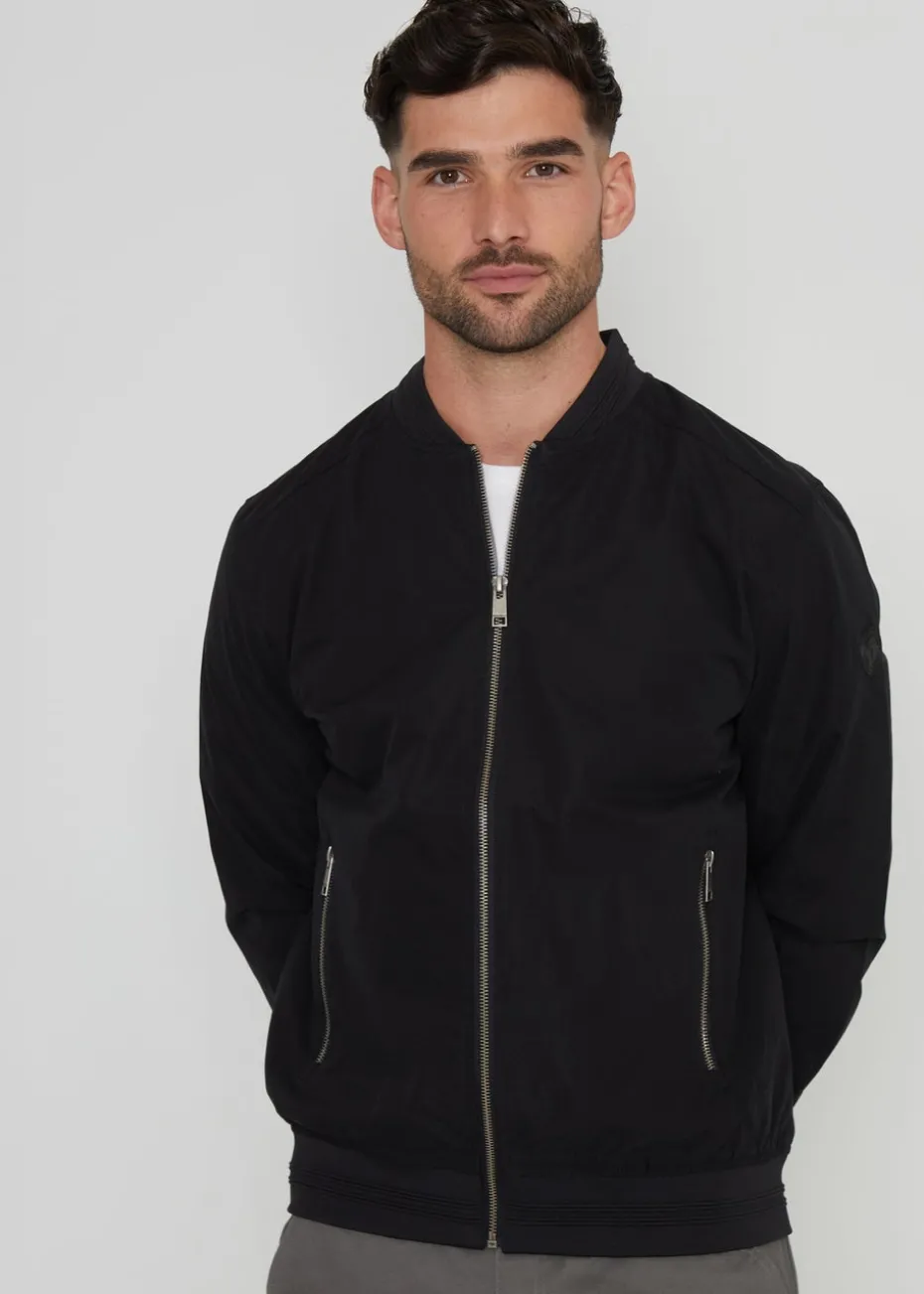 Threadbare Black Showerproof Classic Bomber Jacket