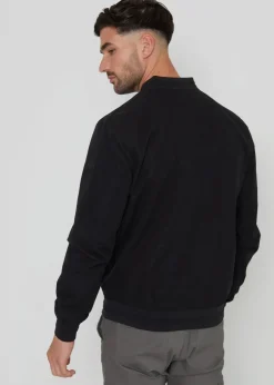 Threadbare Black Showerproof Classic Bomber Jacket