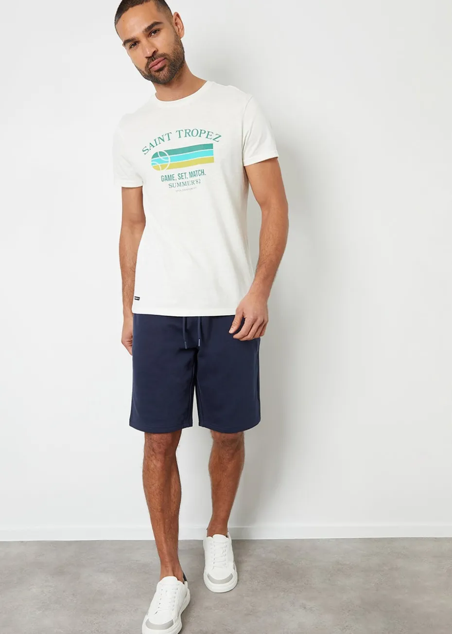Threadbare Black Wiki Knee Length Fleece Sweat Shorts