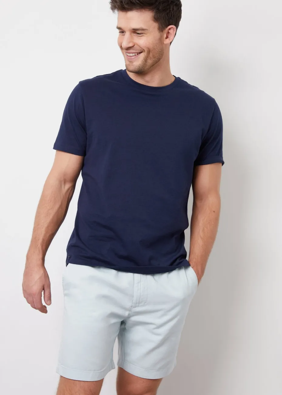 Threadbare Blue Cotton Lyocell Jogger Style Shorts