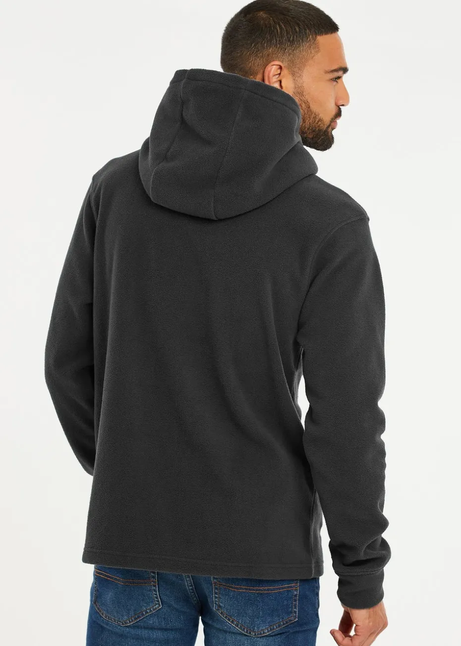 Threadbare Dark Grey Microfleece Overhead Hoodie