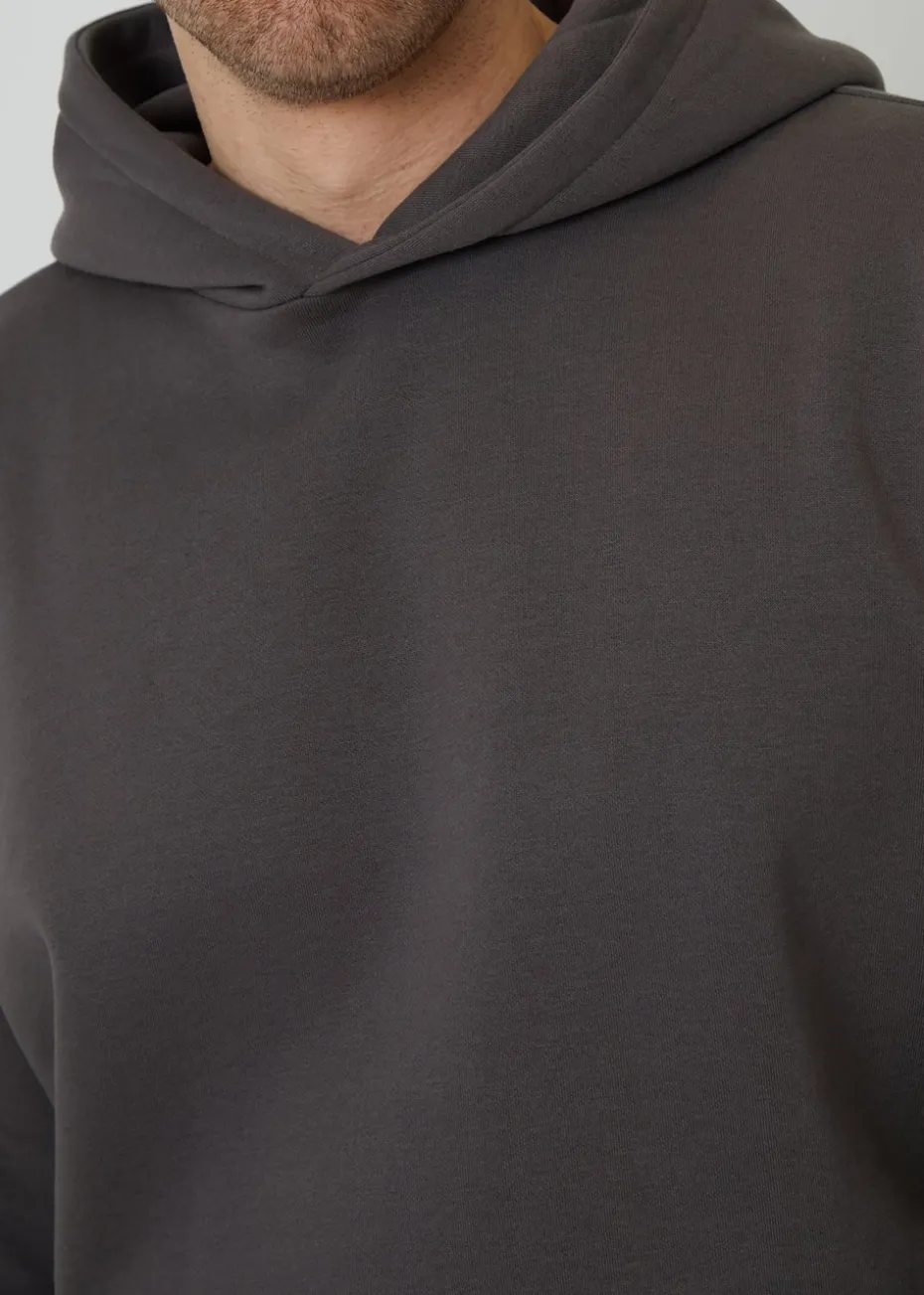 Threadbare Dark Grey Relaxed Fit Pullover Hoodie