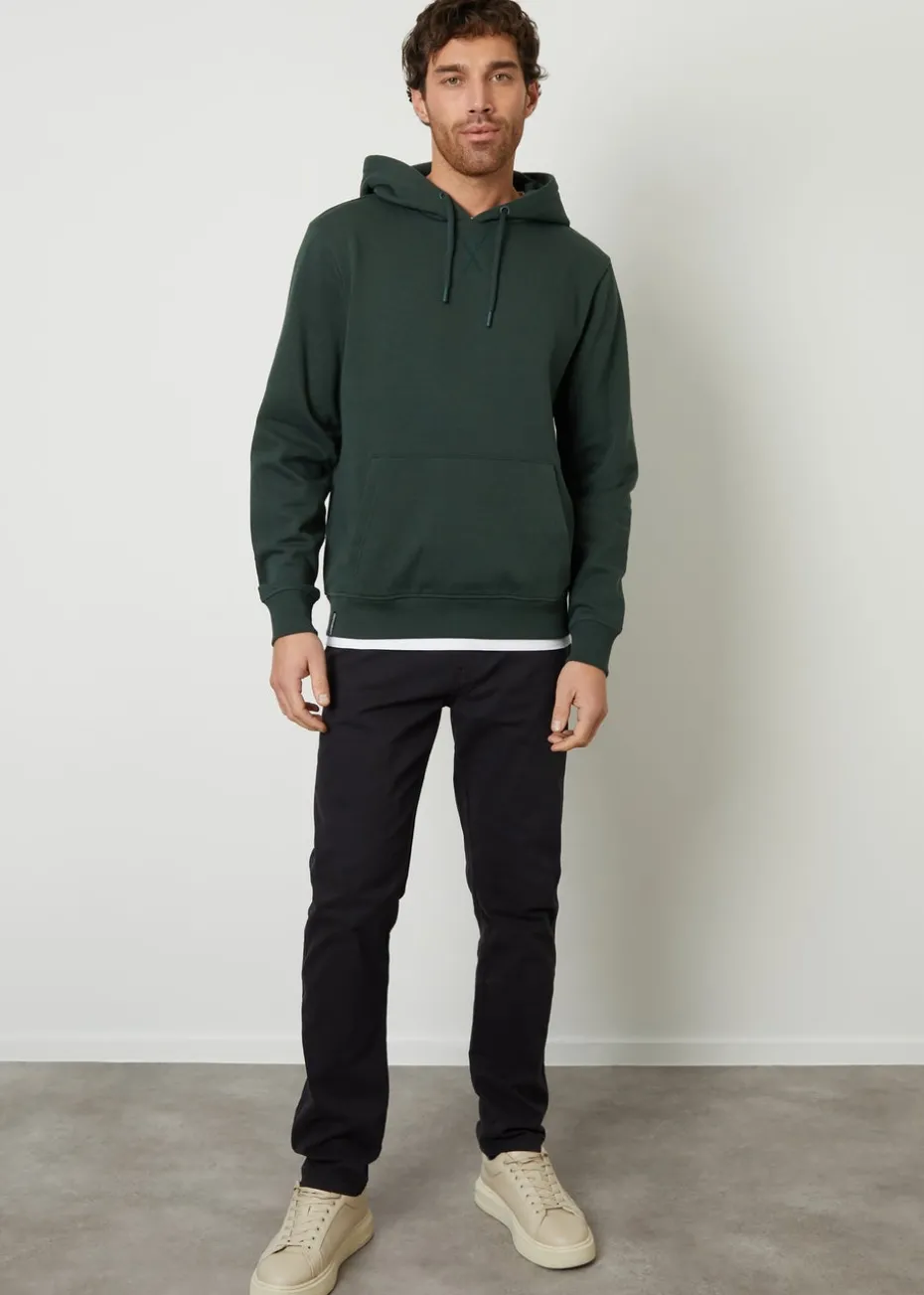 Threadbare Green Mock T-Shirt Pullover Hoodie
