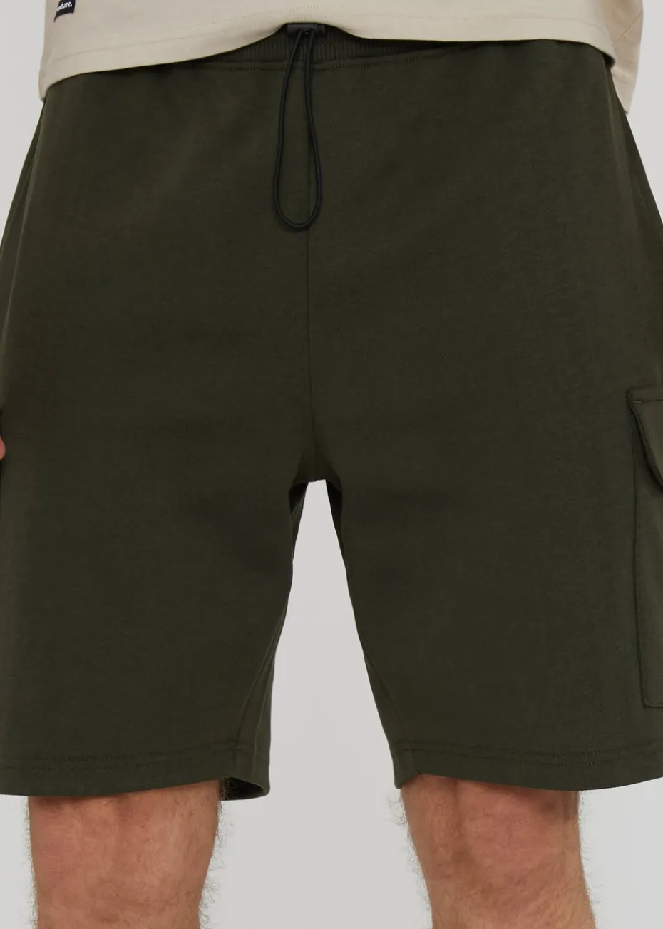 Threadbare Khaki Cargo Pocket Sweat Shorts