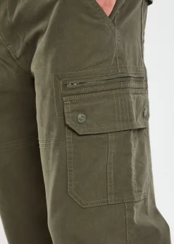 Threadbare Khaki Panel Belted Cargo Trousers
