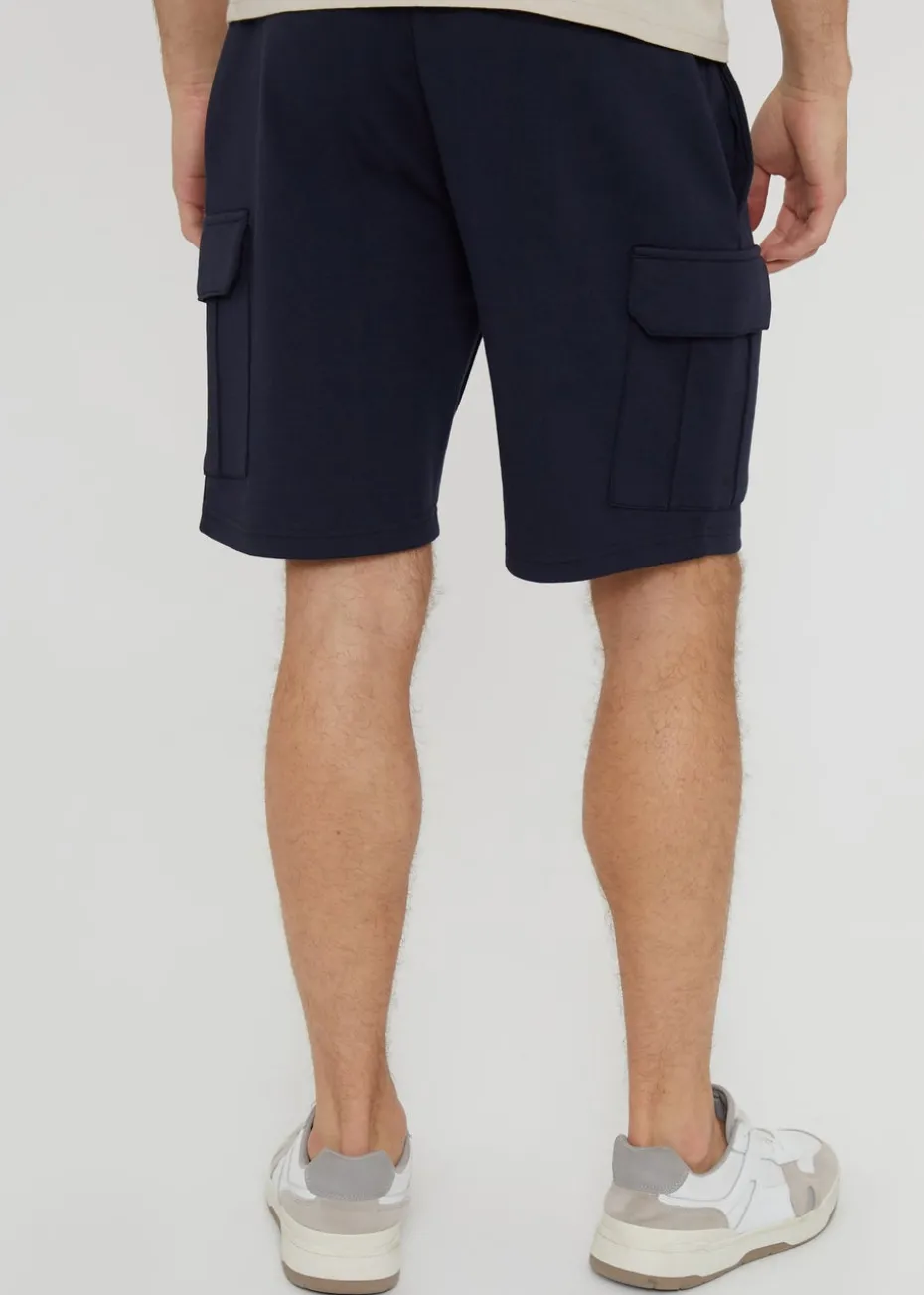 Threadbare Navy Cargo Pocket Sweat Shorts