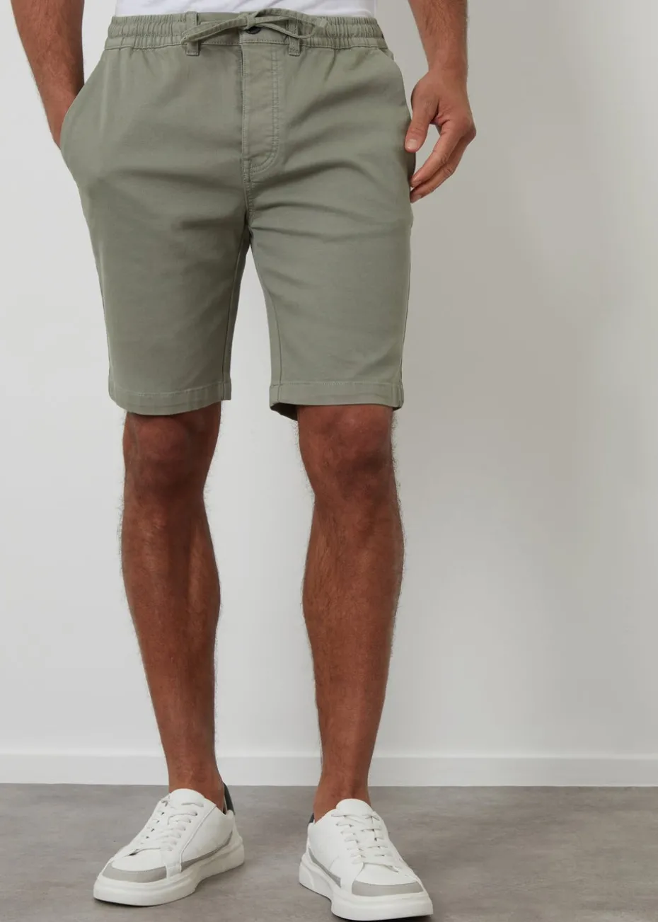 Threadbare Soft Green Elasticated Waist Stretch Chino Shorts