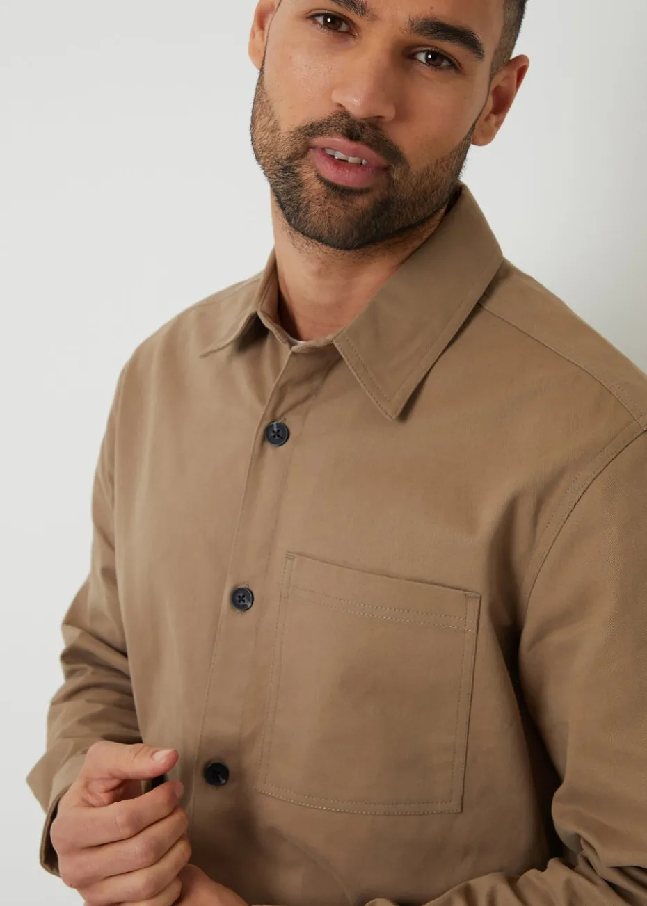 Threadbare Stone Cotton Twill Shacket