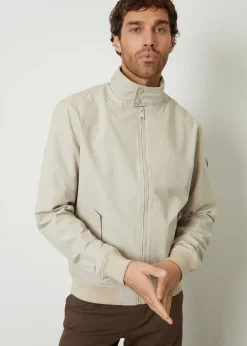 Threadbare Stone Zip Up Harrington Style Jacket