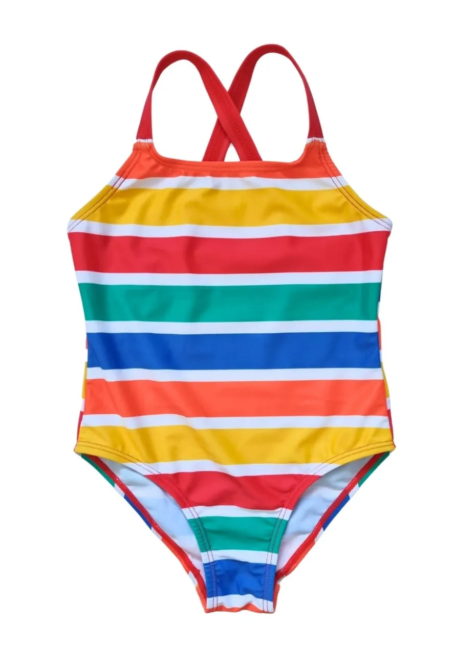 Toby Tiger Multi Colour Stripe Print Kids Swimsuit (2 years - 8 years)