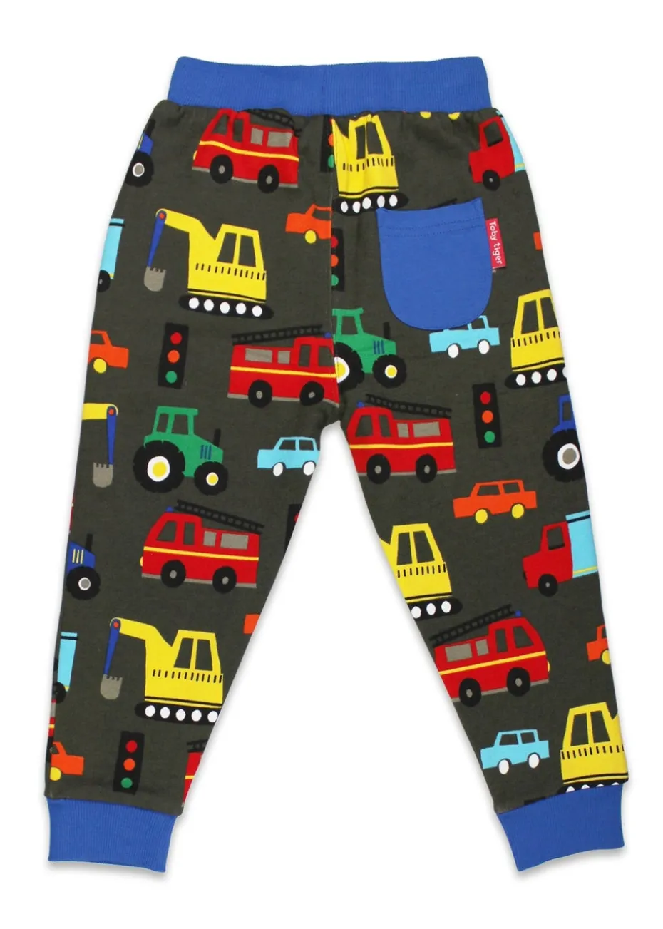 Toby Tiger Organic Multi Colour Transport Print Joggers (6 months - 6 years)