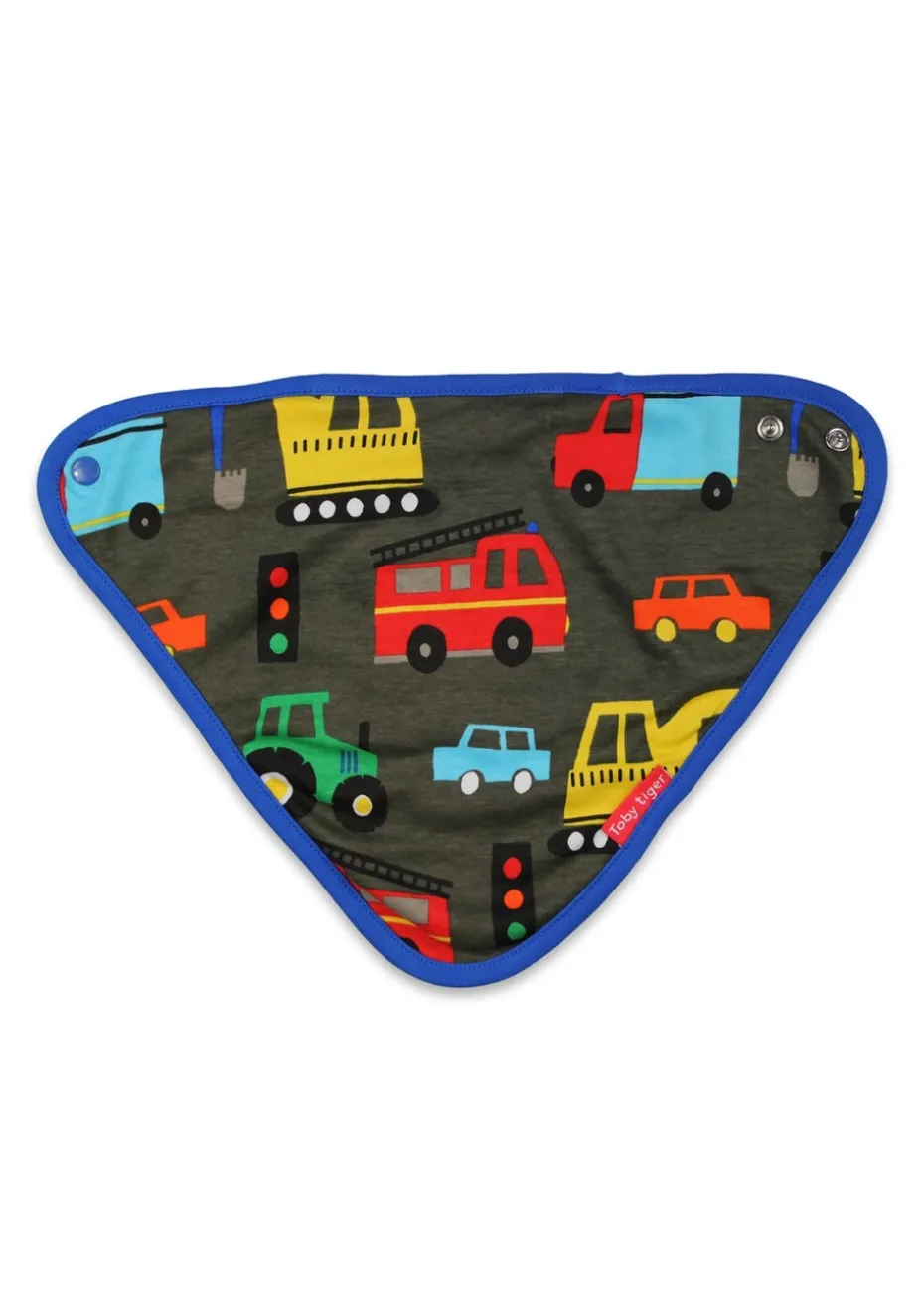 Toby Tiger Organic Multi Colour Transport Print Dribble Bib