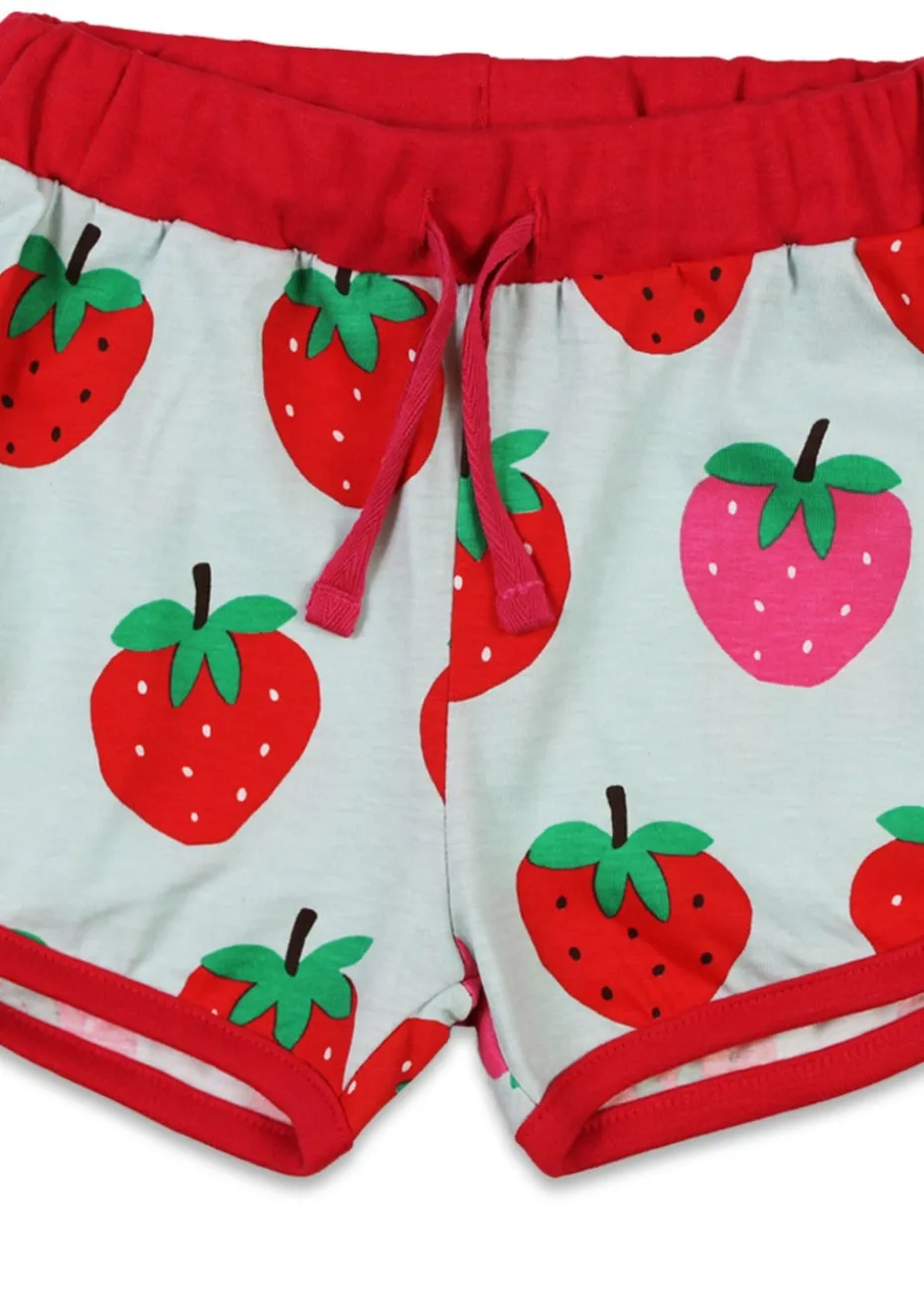 Toby Tiger Organic Red Strawberry Print Running Shorts (6 months - 6 years)