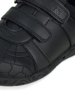 ToeZone Boys Black Dex Vegan Dinosaur School Shoe (Younger 8- Older 2)