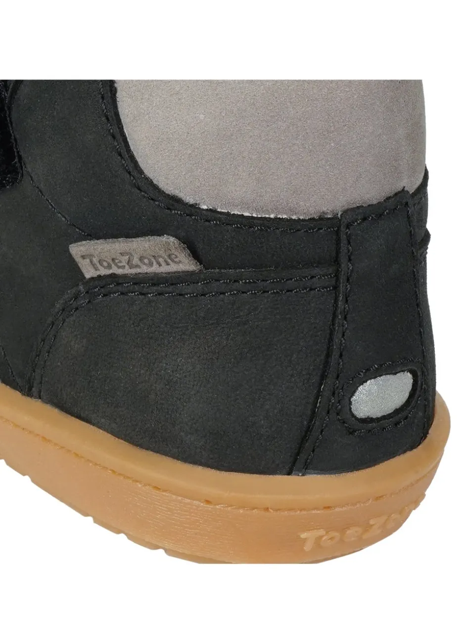 ToeZone Boys Black Grayson Nubuck Rip Tape Boot (Younger 4 - Younger 10)